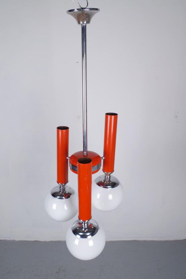 Lustre mid-century rouge Italie