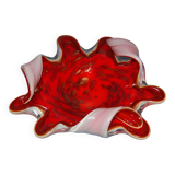 Multi-layer Murano pocket emptier encrusted with gold glitter