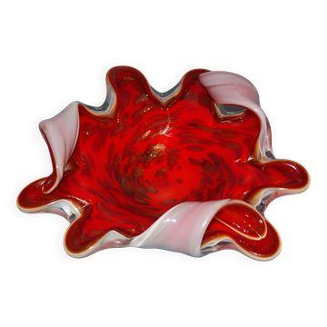 Vide poche Murano multicouche incrusté de paillettes d'or