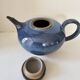 Teapot and milk jug set in glazed ceramic (cobalt blue) design