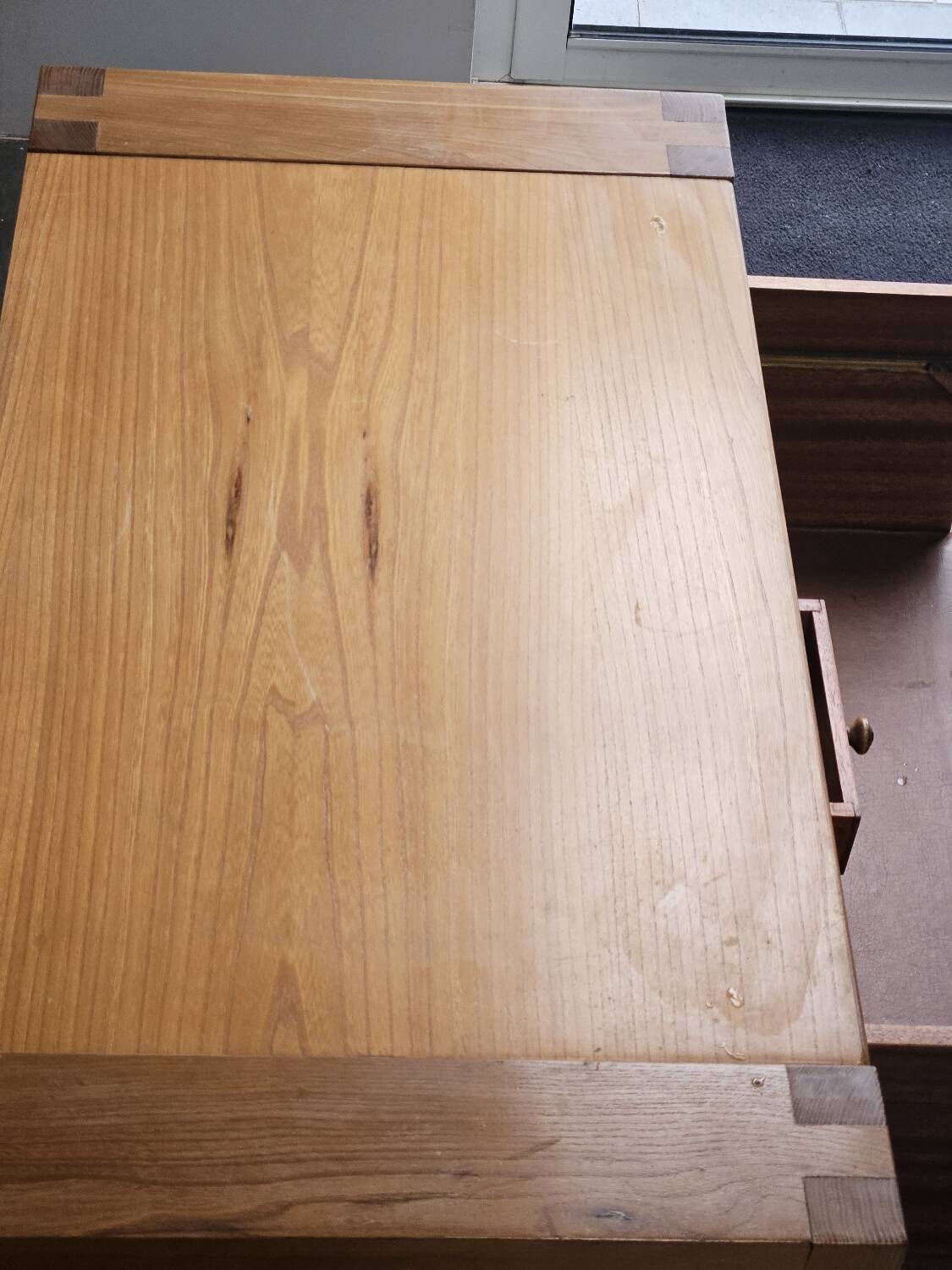 Bureau secrétaire orme vintage