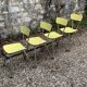 Yellow Formica chairs with compass legs, 1950s