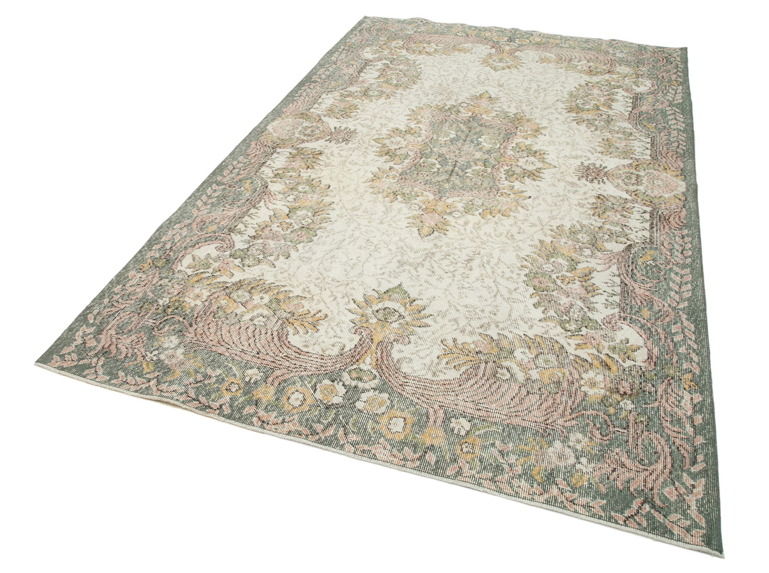 Hand-Knotted Decorative Turkish Beige Carpet 176 cm x 300 cm - 25022