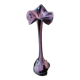 Elegant Large vase, Murano/Italy. Floral/Calla shape collar. Decorated with scrolls/lilac/plum waves. High 43 cm