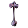 Elegant Large vase, Murano/Italy. Floral/Calla shape collar. Decorated with scrolls/lilac/plum waves. High 43 cm