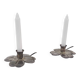 Two silver clover candleholders by Carl Frederik Christiansen, Denmark