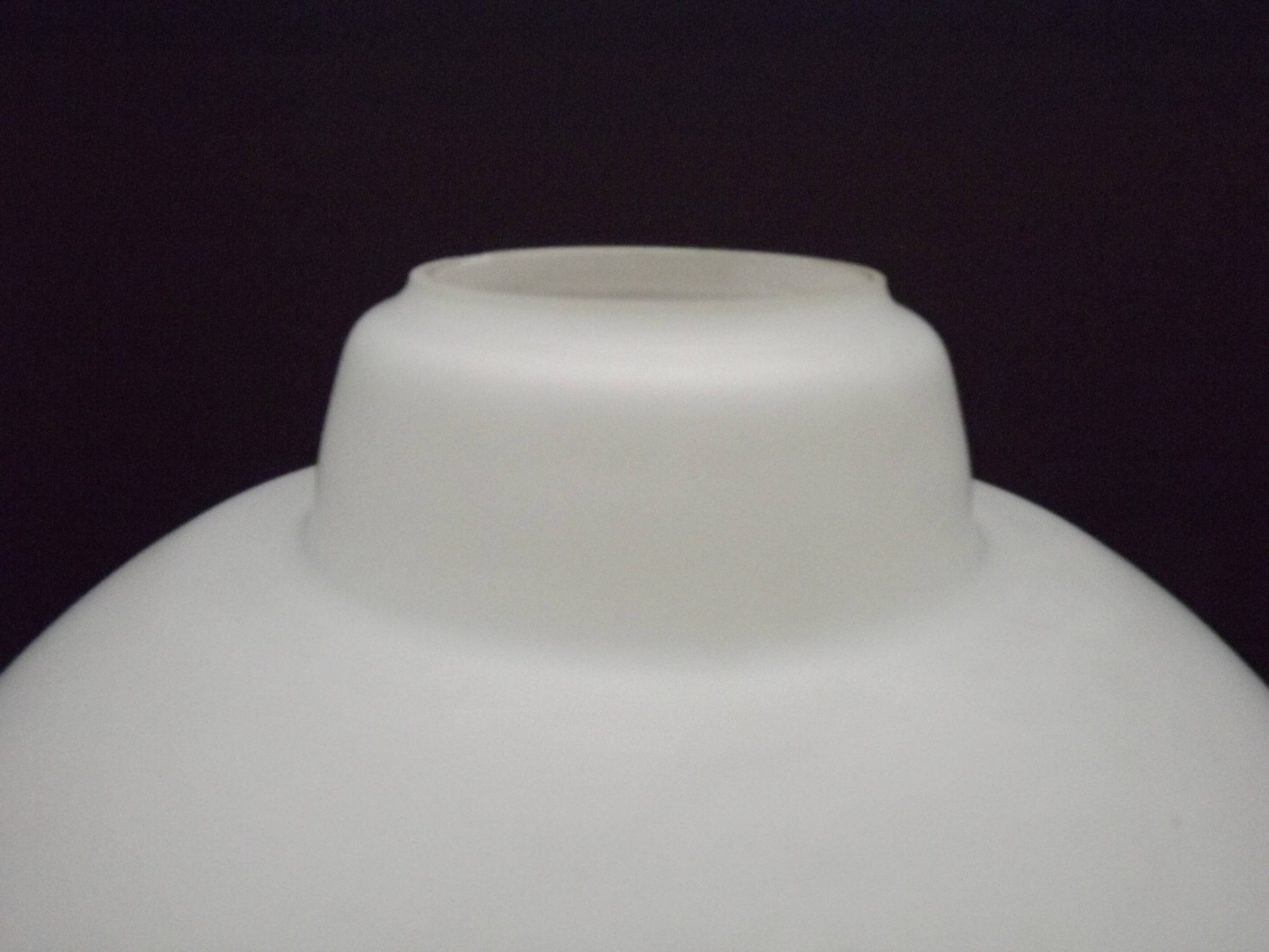 Large French Vintage Retro White Opaque Glass Pendant Ceiling Light Shade