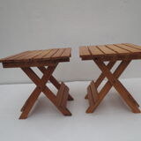 Set of 2 folding stools for children, wooden