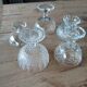 5 antique clear glass cups