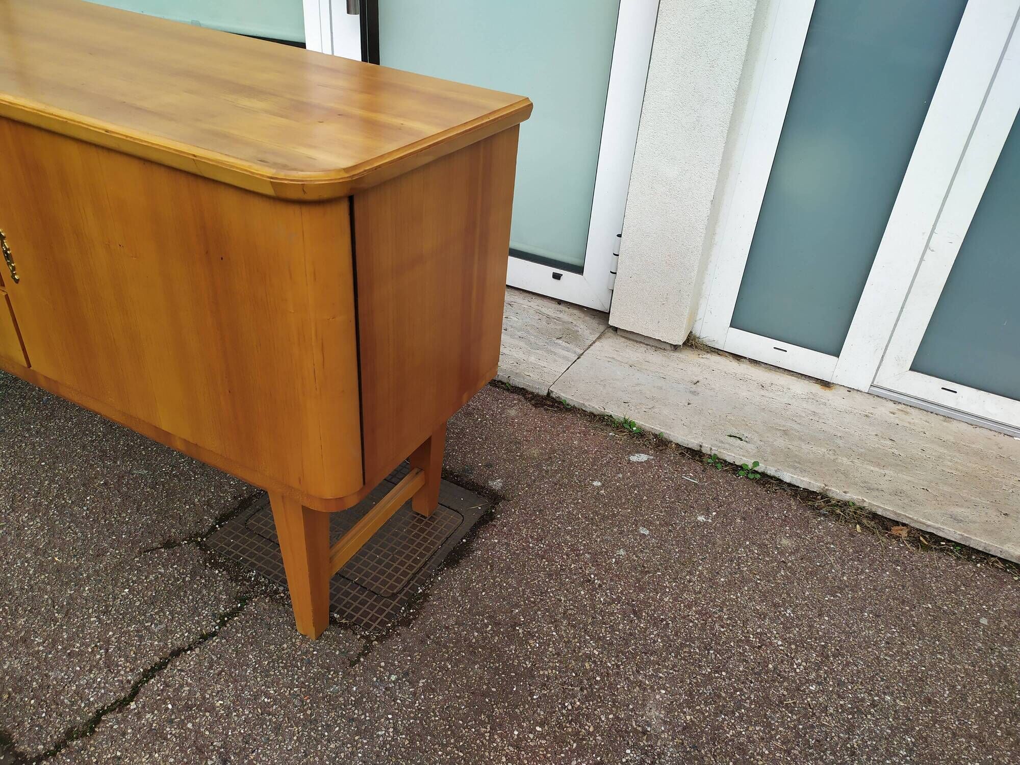 Vintage sideboard from the 50s and 60s in wood 245cm
