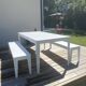 Garden set ZEF by Matière Grise (Table + 2 Benches) – Aluminium