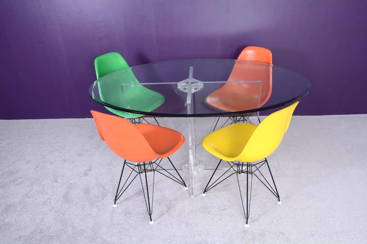 Dining table by David Lange (signature on the base).