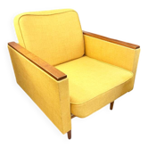 Fauteuil scandinave jaune moutarde, 1950