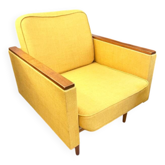 Fauteuil scandinave jaune moutarde, 1950
