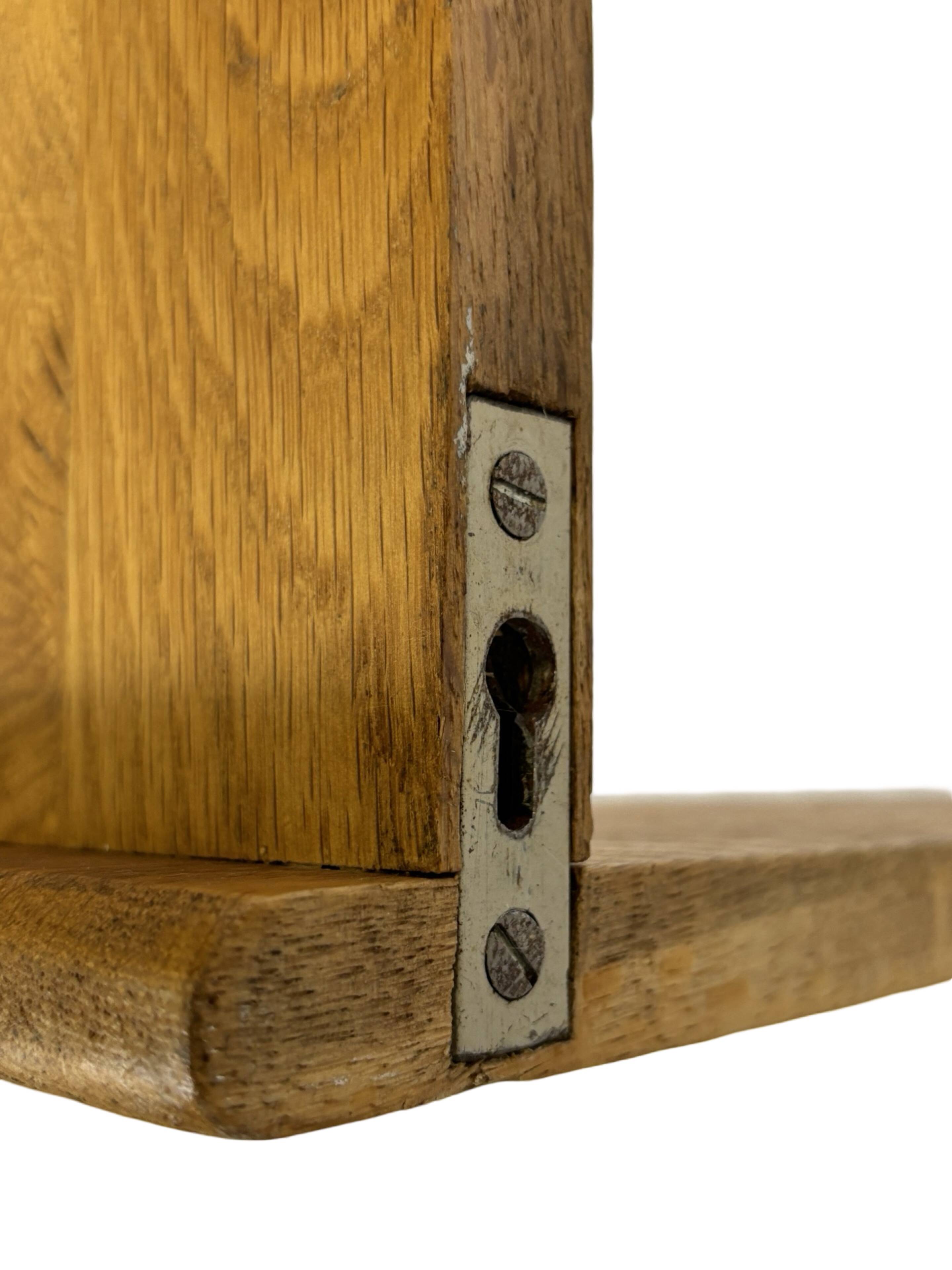 Vintage oak wall rack book shelf 1970s wood minimalist design