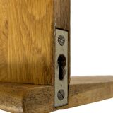 Vintage oak wall rack book shelf 1970s wood minimalist design