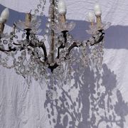 4 vintage crystal chandelier pendants