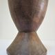 solid wood vase carved brutalist vintage