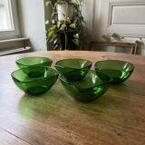 5 bols verts Vereco Duralex
