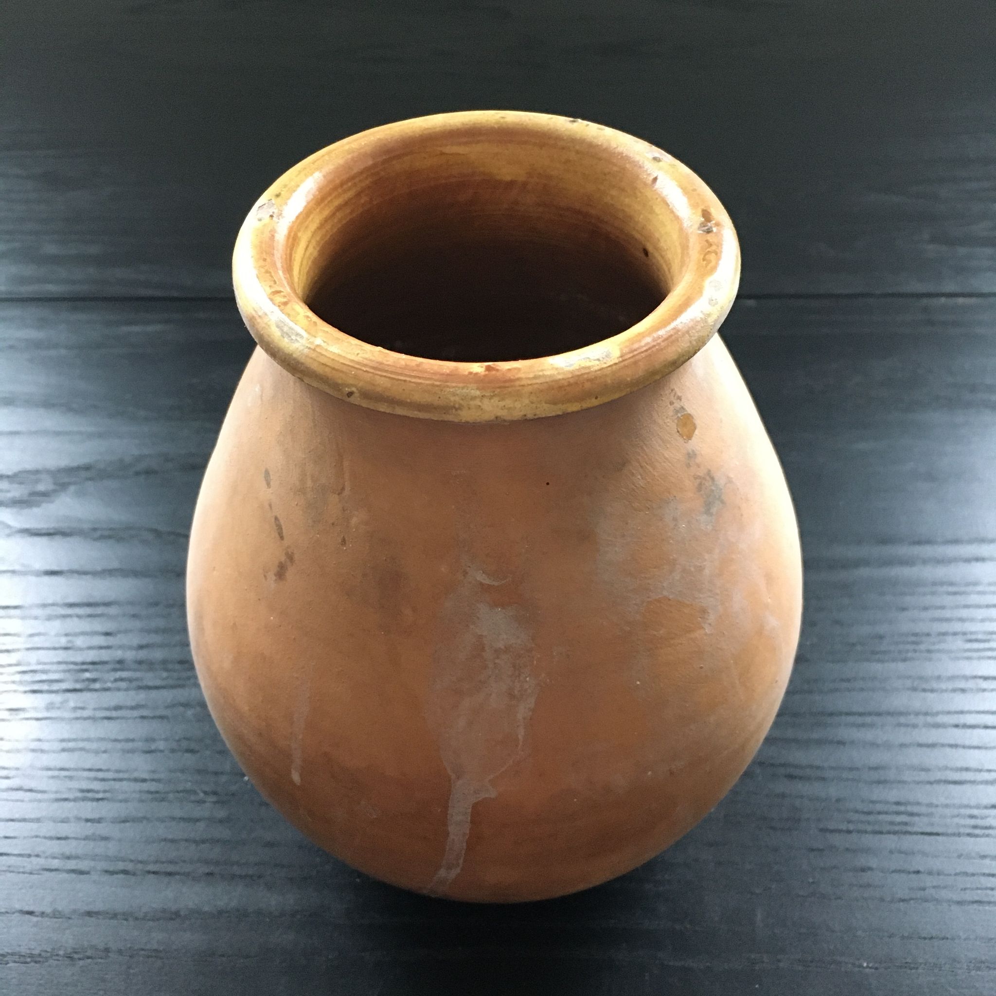 Patinated terracotta jar