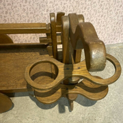 Chariot de bar en chêne moderniste brutaliste du milieu du siècle, années 1950