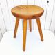 Large vintage folk art curved seat stool