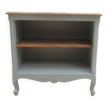 Louis XV style library renovated and enhanced in green-grey.