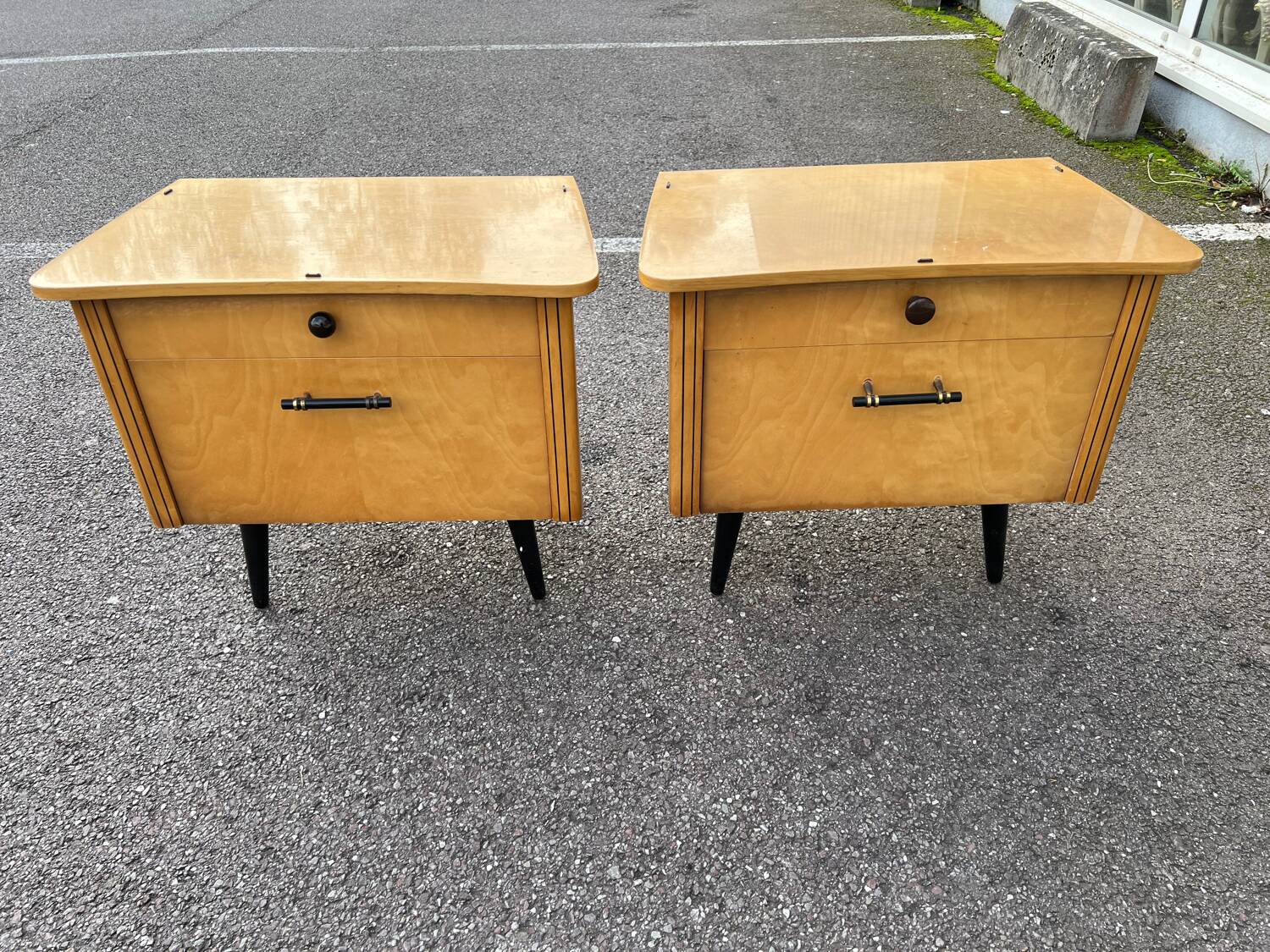 Break of vintage Scandinavian bedside tables