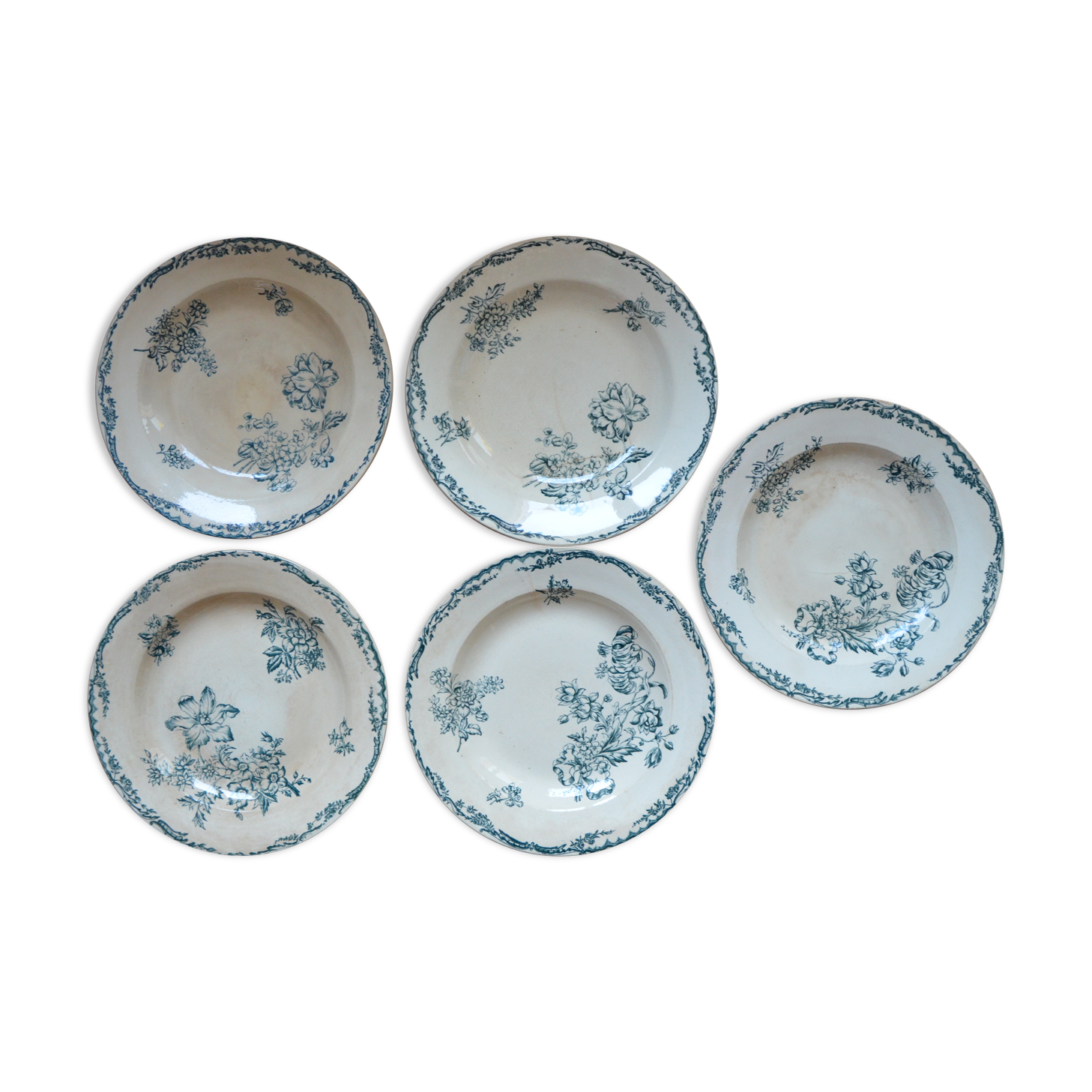 Lot 6 assiettes cresues anciennes Saxe