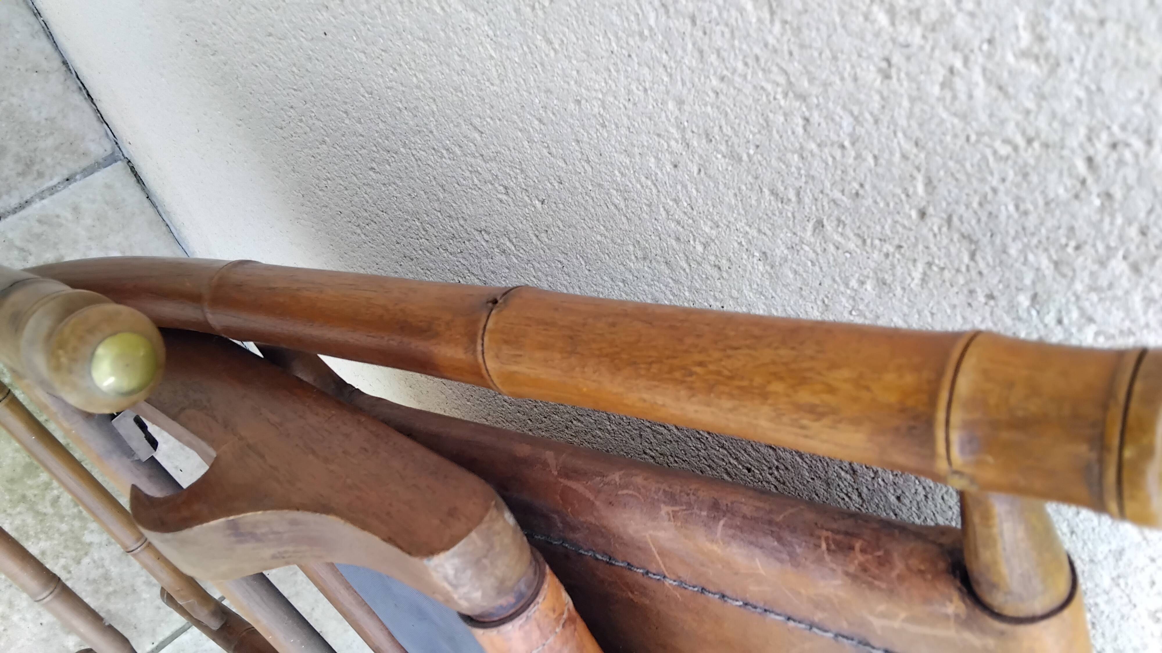 Vintage leather folding safari chairs