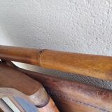 Vintage leather folding safari chairs