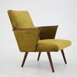 1960s Refurbished Beech Armchair, Czechoslovakia