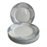 Lot de 6 assiettes plates Service Windsor Creil et Montereau 24,5cm