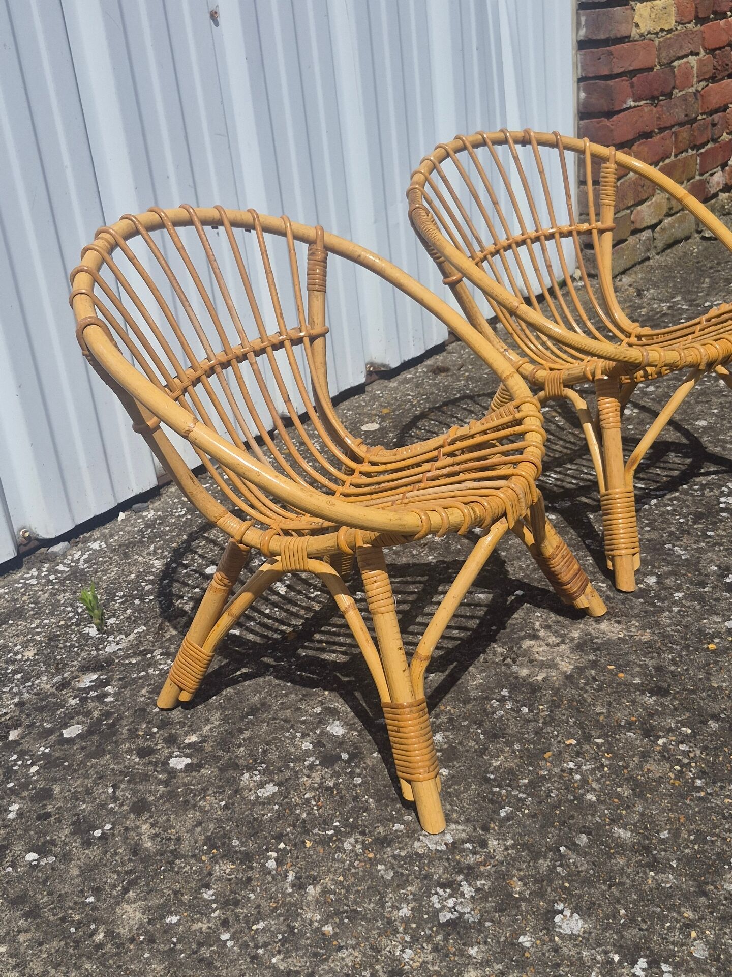 2 rattan armchairs for children