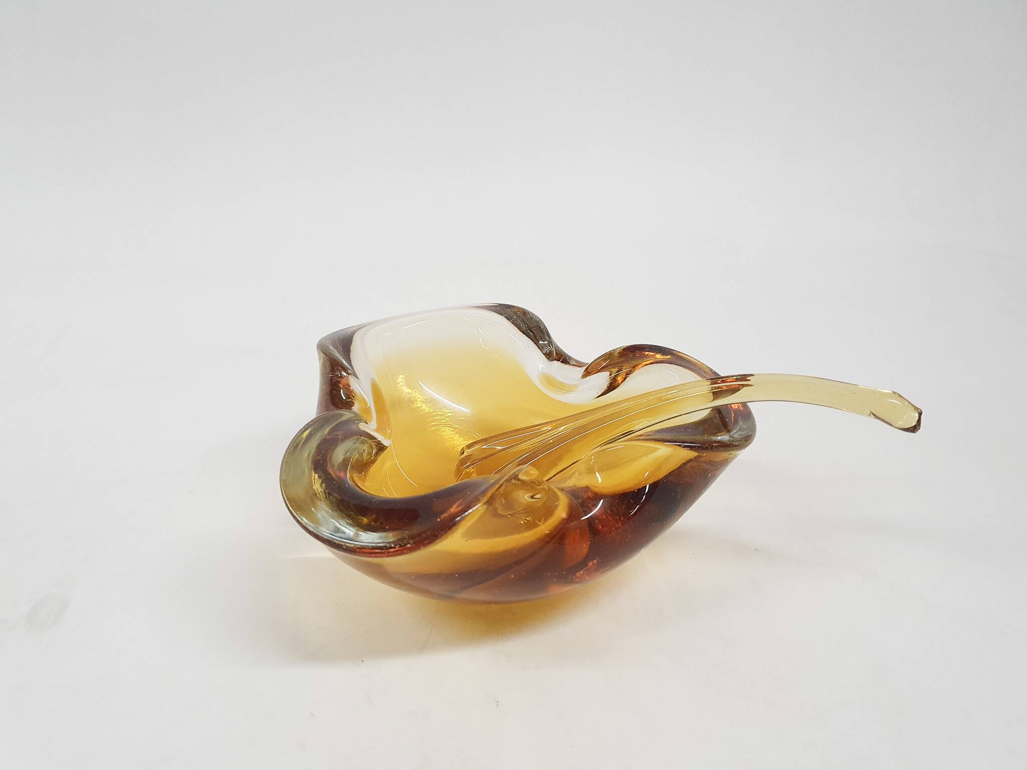 Murano glass ochre bowl, Italy 1960's