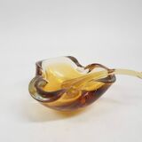 Murano glass ochre bowl, Italy 1960's