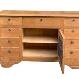 9-drawer art deco sideboard in solid raw oak