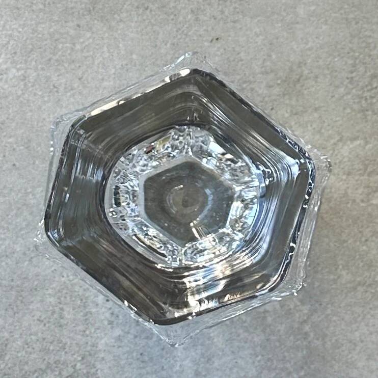 Hexagonal crystal vase by Daum France – 35 cm – Made in France