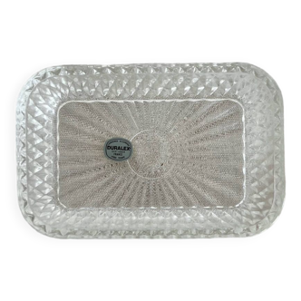 Vintage butter dish Duralex tempered glass 1960