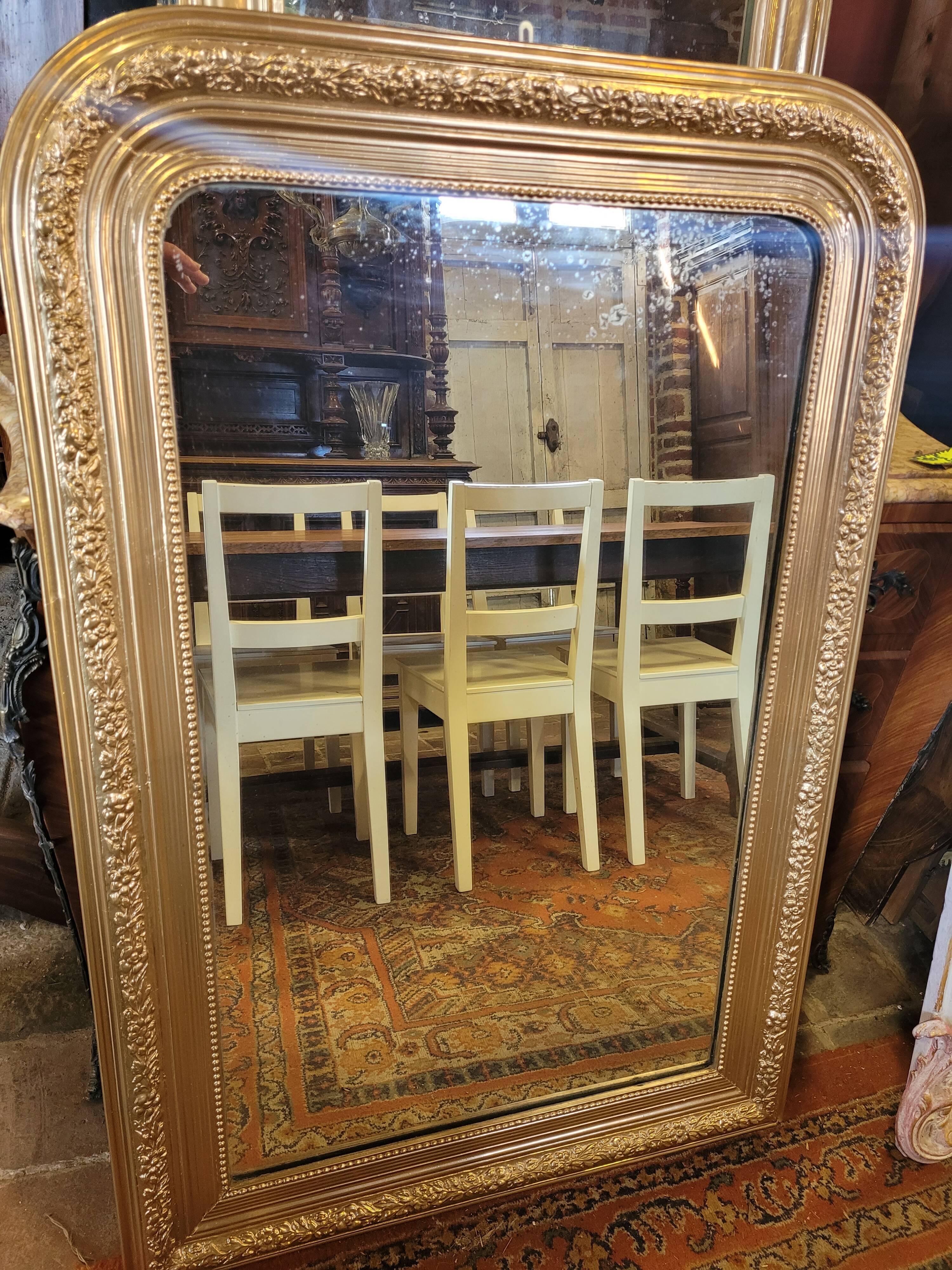 Miroir Louis Philippe doré ancien 119x81cms