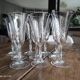 Set of 10 vintage champagne flutes in chiseled crystal with flared drinking