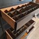 Industrial furniture loom shelf with drawers black patina