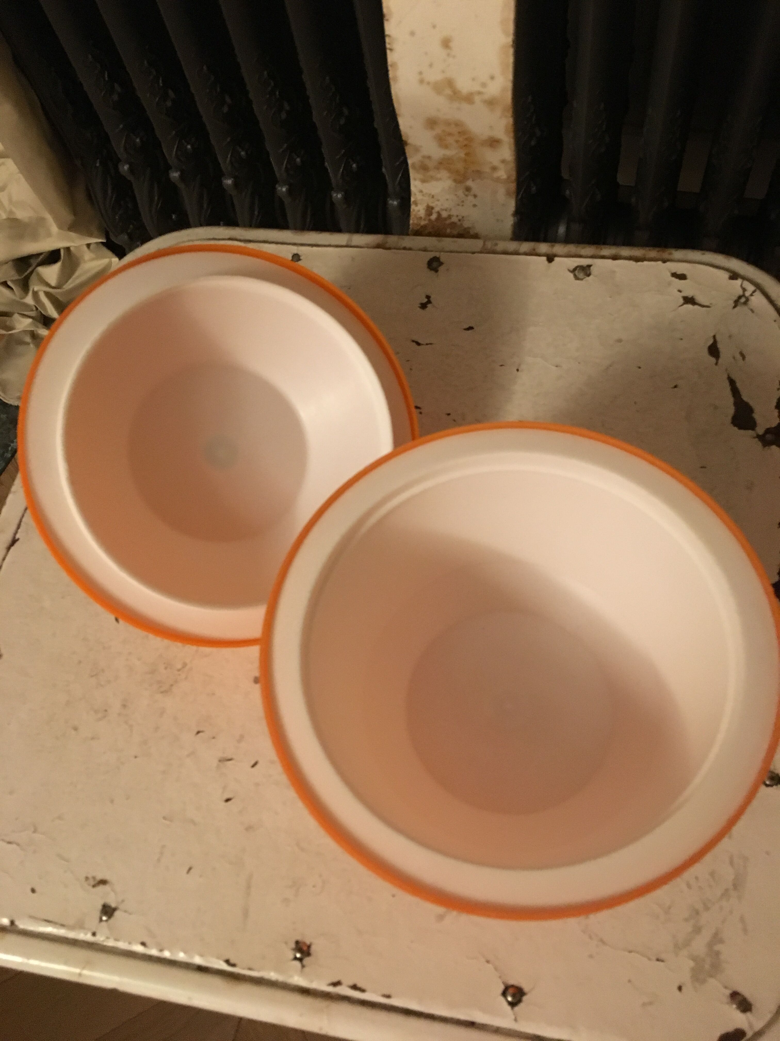 Vintage orange apple ice bucket