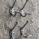 Set of 4 old metal coat hooks