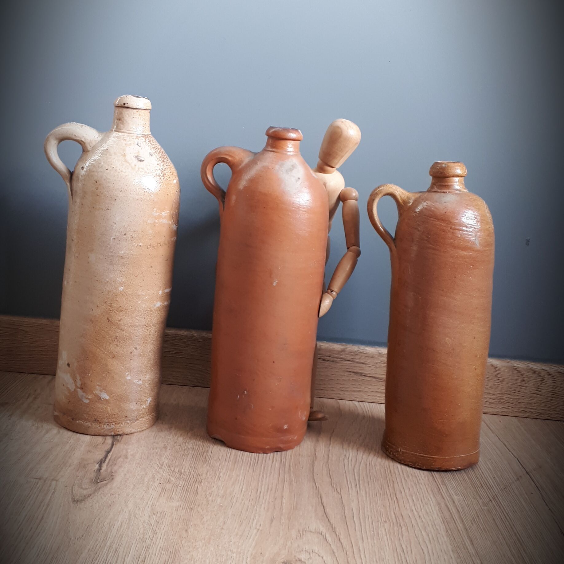 Trio of sandstone carafes with cove