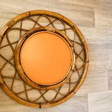 Rattan mirror, 70 cm