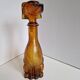 Vintage Amber Glass Dachshund Dog Shaped Bottle