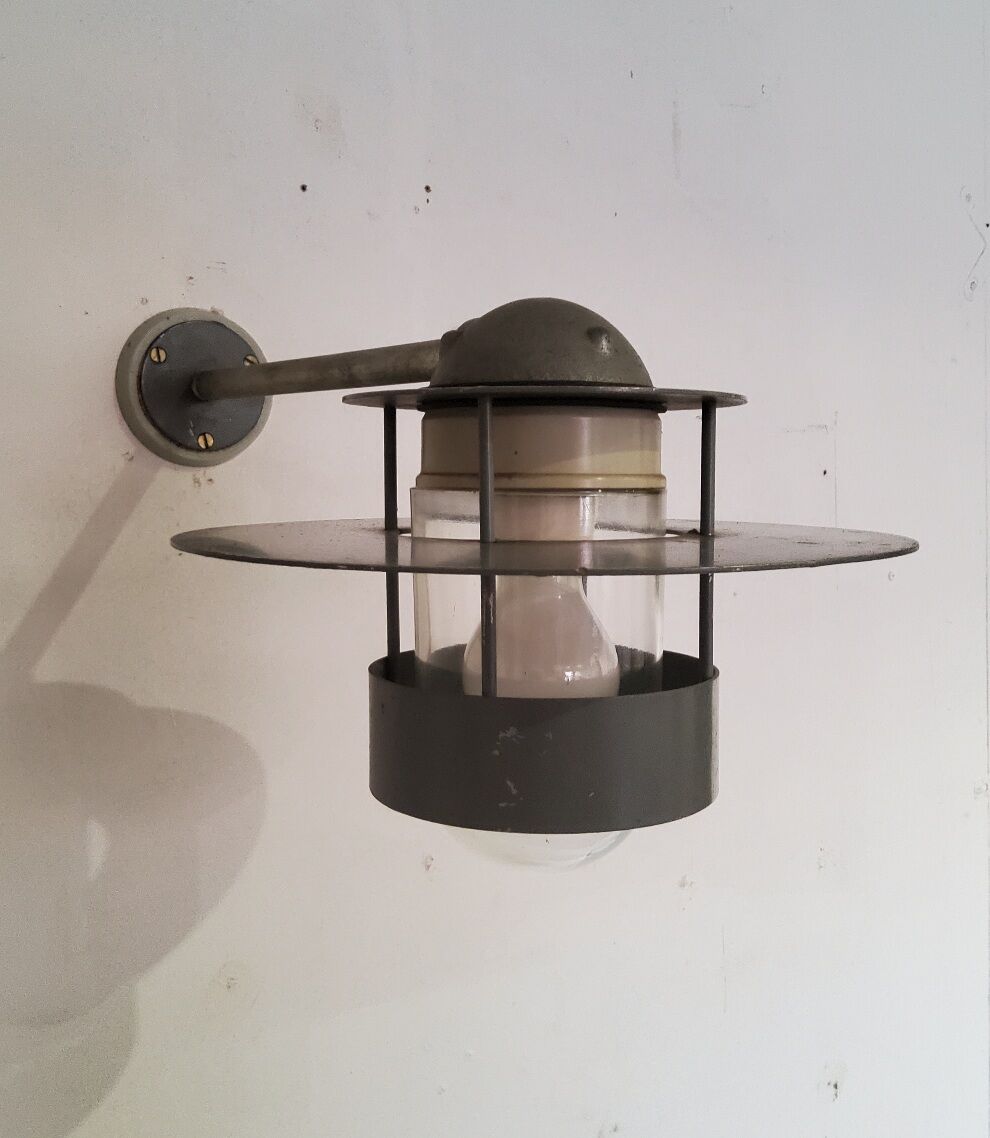 Metal and glass wall lamp by Jens Møller-Jensen for Louis Poulsen