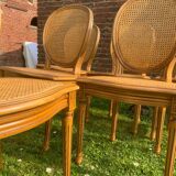 Set of 6 Louis XVI style cane medallion chairs