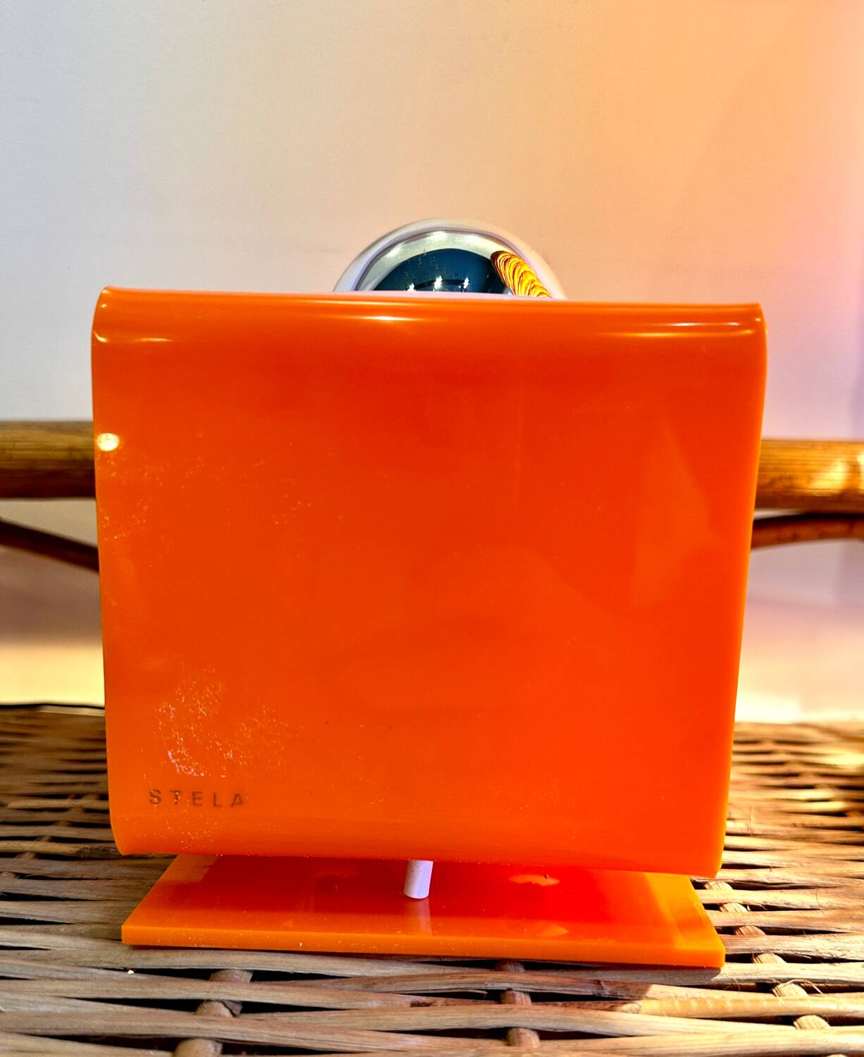 Orange cube lamp